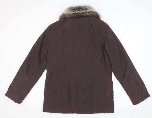 Klassik Clothing Womens Brown Rain Coat Coat Size 12 Zip