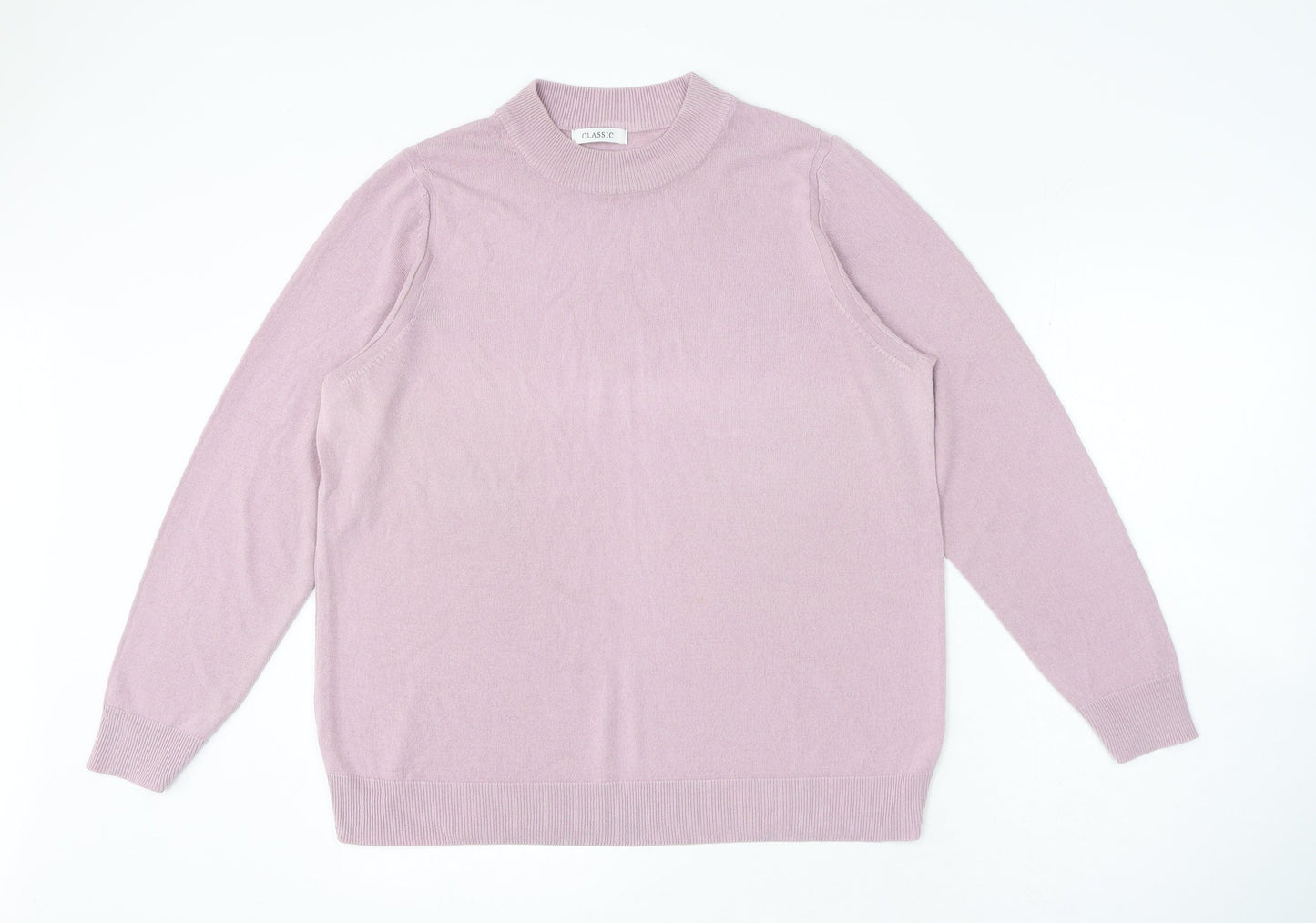 Marks and Spencer Womens Purple Crew Neck Acrylic Pullover Jumper