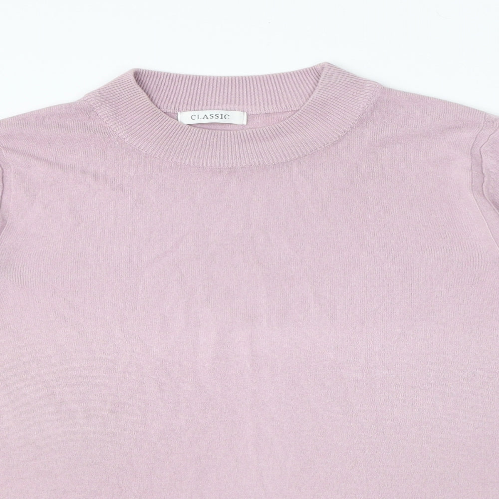 Marks and Spencer Womens Purple Crew Neck Acrylic Pullover Jumper