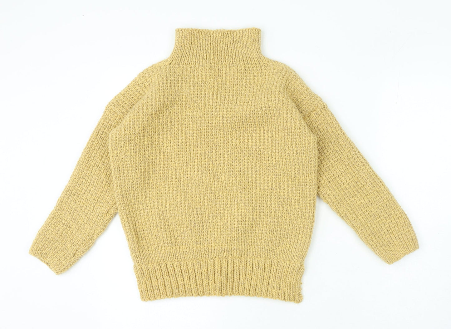 Preworn Womens Beige V-Neck Polyester Pullover Jumper Size S