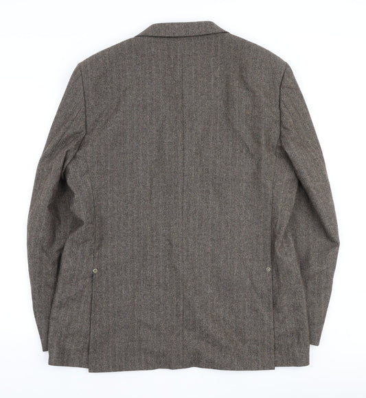 River Island Mens Brown Herringbone Polyester Blazer