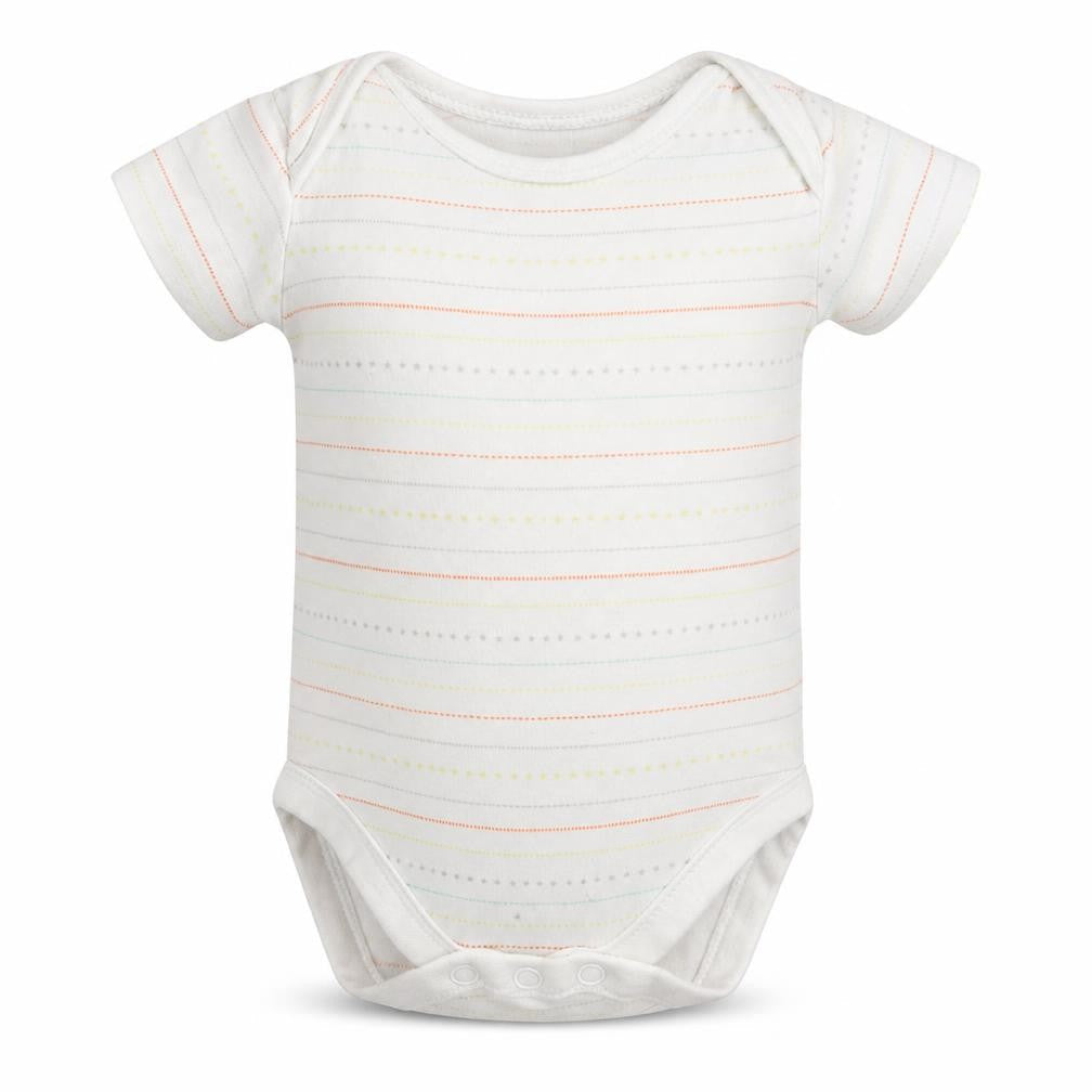 Nutmeg Baby White Striped Cotton Babygrow One-Piece Size 3-6 Months Snap