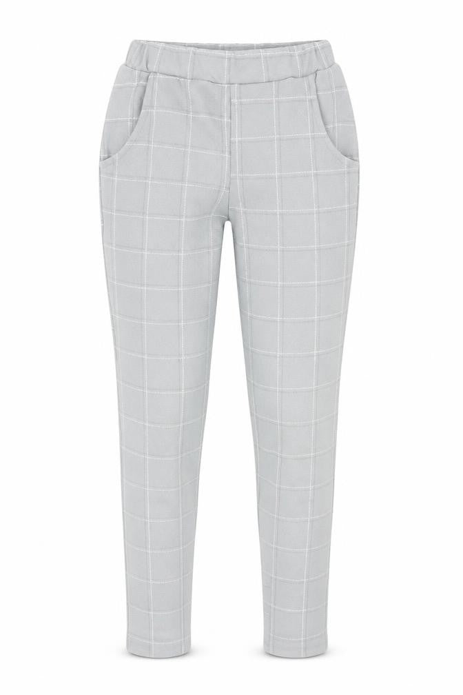PRETTYLITTLETHING Womens Grey Check Polyester Jegging Leggings Size 4 L27 in