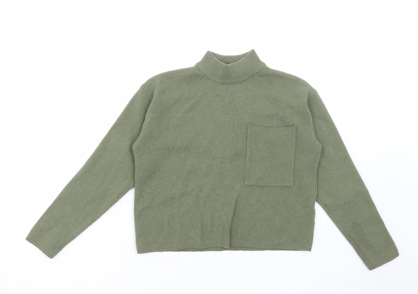 Primark Girls Green High Neck Polyester Pullover Jumper Size 9-10 Years Pullover