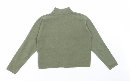 Primark Girls Green High Neck Polyester Pullover Jumper Size 9-10 Years Pullover