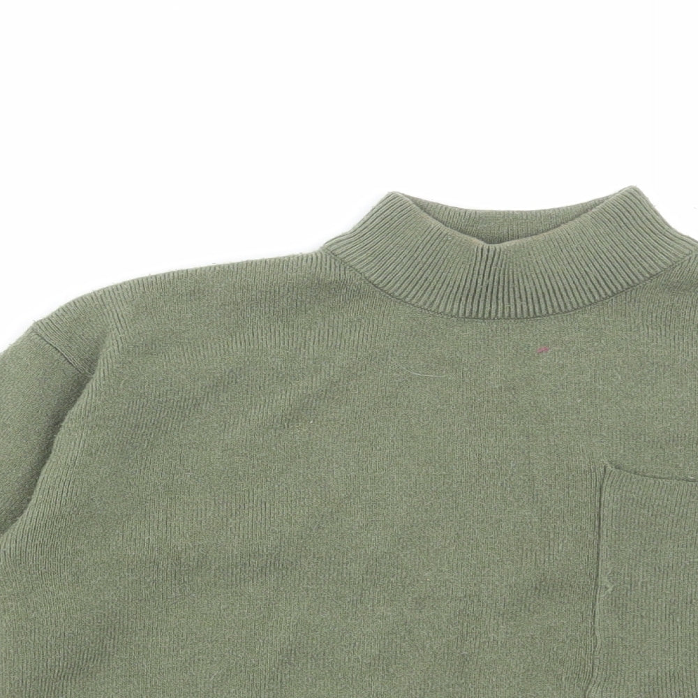 Primark Girls Green High Neck Polyester Pullover Jumper Size 9-10 Years Pullover