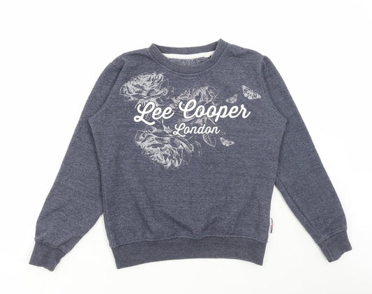 Lee Cooper Womens Blue Cotton Pullover Sweatshirt Size S Pullover