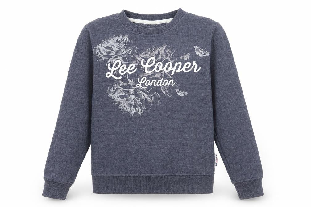 Womens UK S Regular Lee Cooper Blue Pullover Sweatshirt