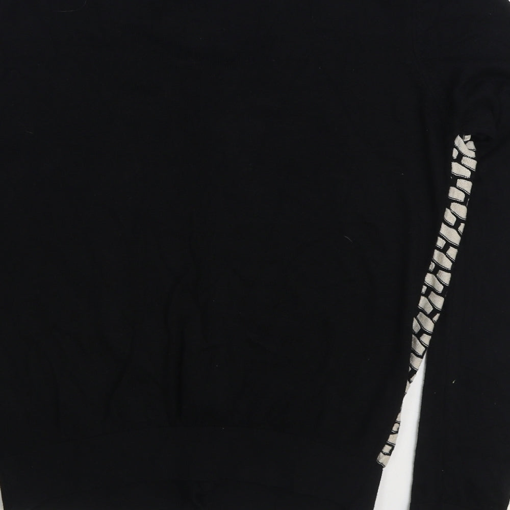 Dorothy Perkins Womens Black Scoop Neck Geometric Acrylic Cardigan Jumper Size 12