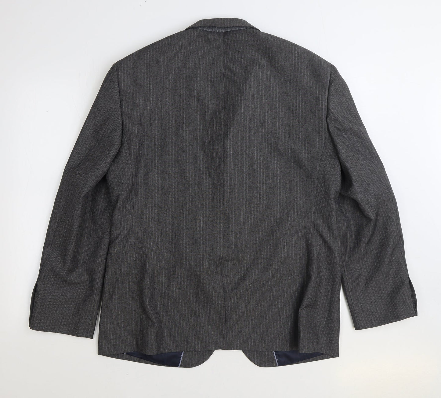 Taylor & Wright Mens Grey Striped Polyester Jacket Suit Jacket Size 44