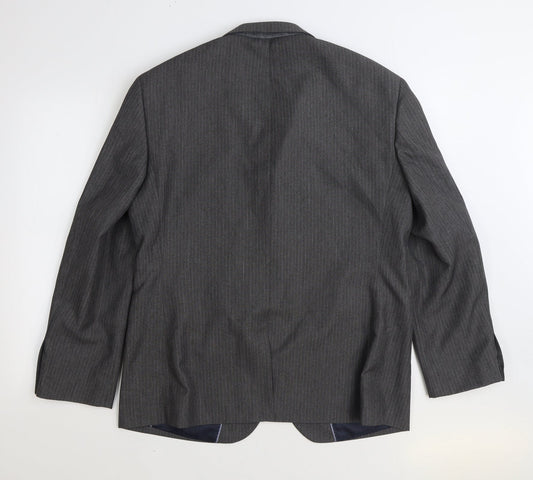 Taylor & Wright Mens Grey Striped Polyester Jacket Suit Jacket Size 44