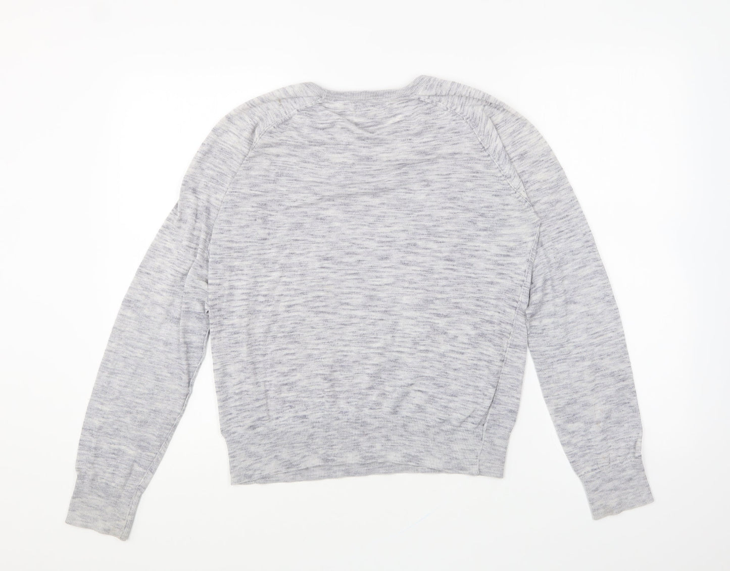 NEXT Womens Grey Round Neck Cotton Pullover Jumper Size 14