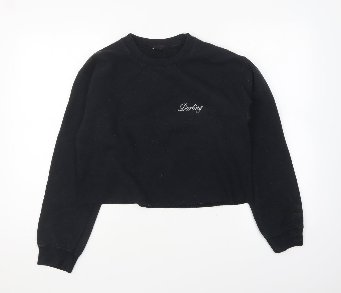 Topshop Womens Black Cotton Pullover Sweatshirt Size S Pullover - Darling