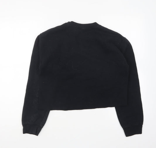 Topshop Womens Black Cotton Pullover Sweatshirt Size S Pullover - Darling