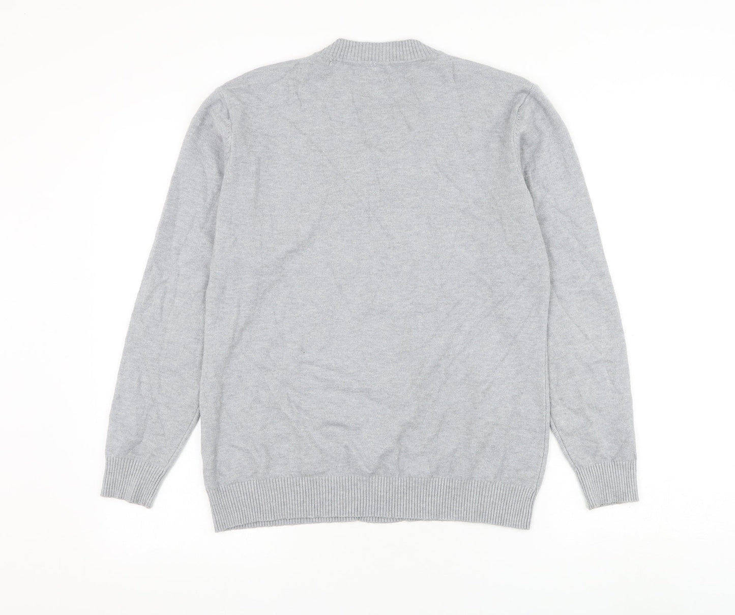 Preworn Womens Grey Round Neck Viscose Cardigan Jumper Size M