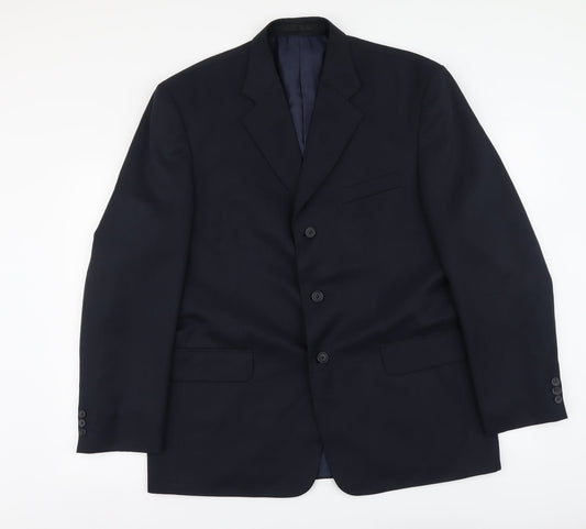 Savatini Mens Blue Polyester Jacket Suit Jacket Size L