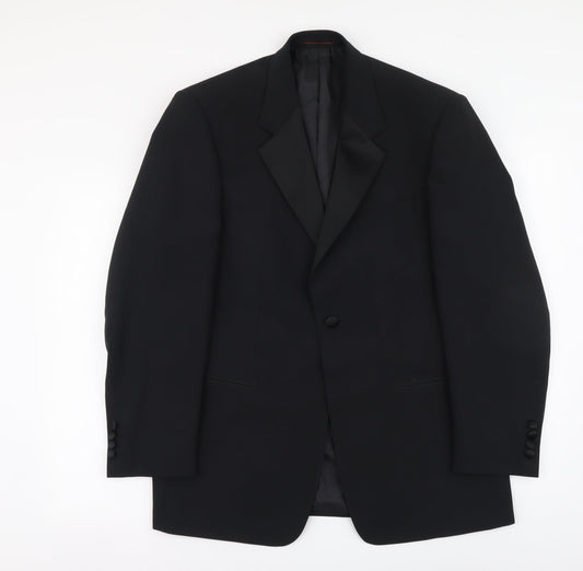 1860 Menswear Mens Black Polyester Jacket Suit Jacket Size M