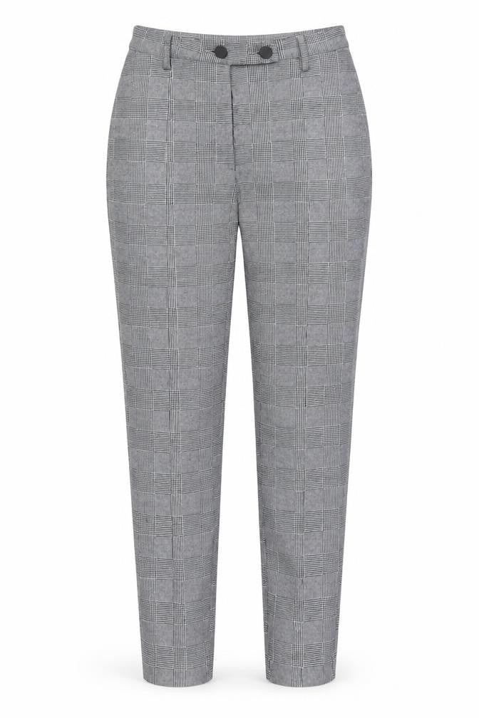 River Island Womens Grey Plaid Polyester Chino Trousers Size 8 L27 in Regular Button