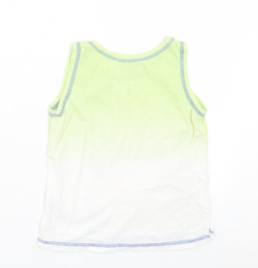 Primark Boys Green Cotton Basic Tank Size 3-4 Years Crew Neck Pullover - Shark