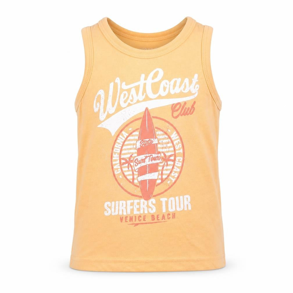 Primark Boys Orange Polyester Basic Tank Size 3-4 Years Crew Neck Pullover - West Coast