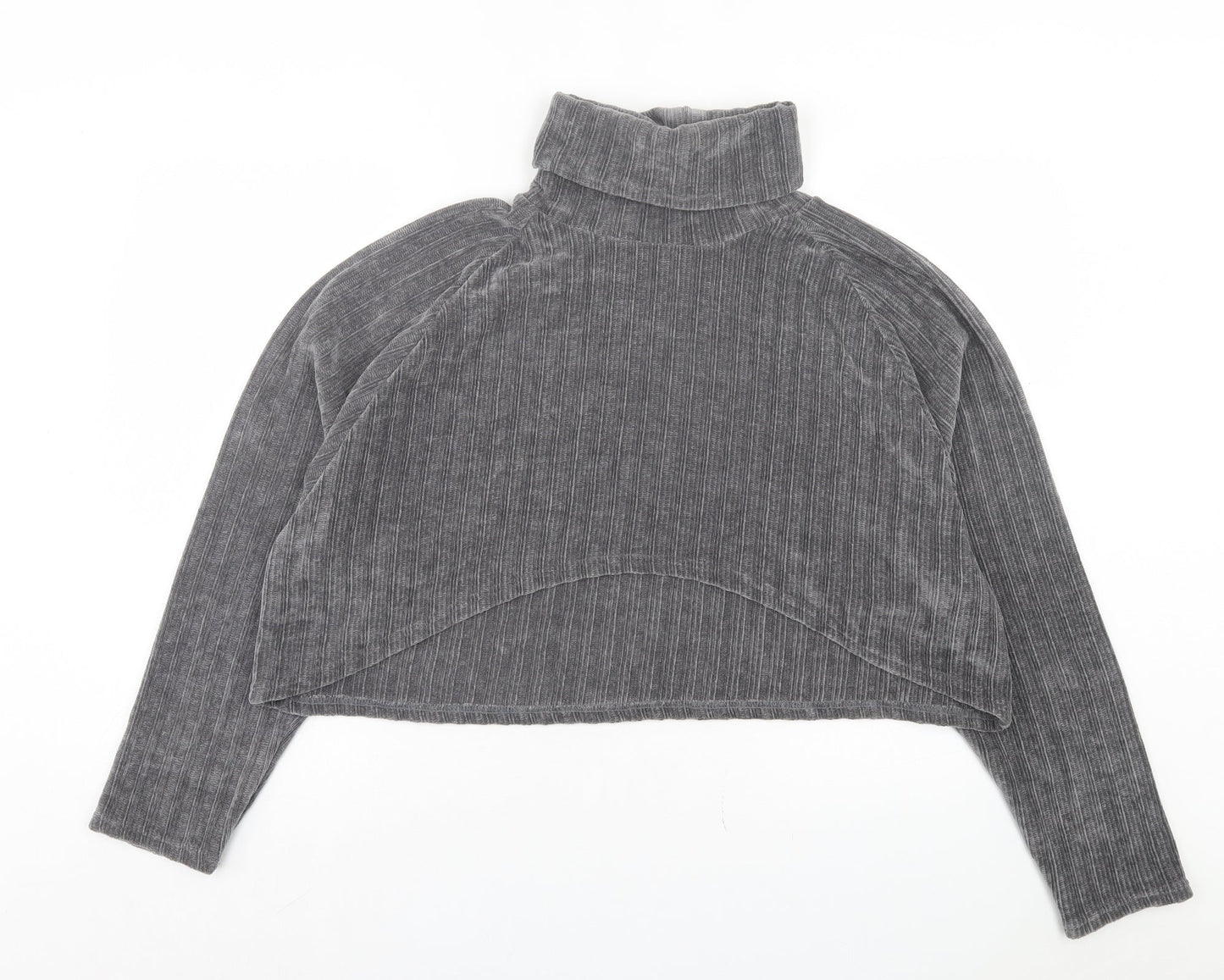 Motel Womens Grey Polyester Pullover Sweatshirt Size S Pullover - Crop