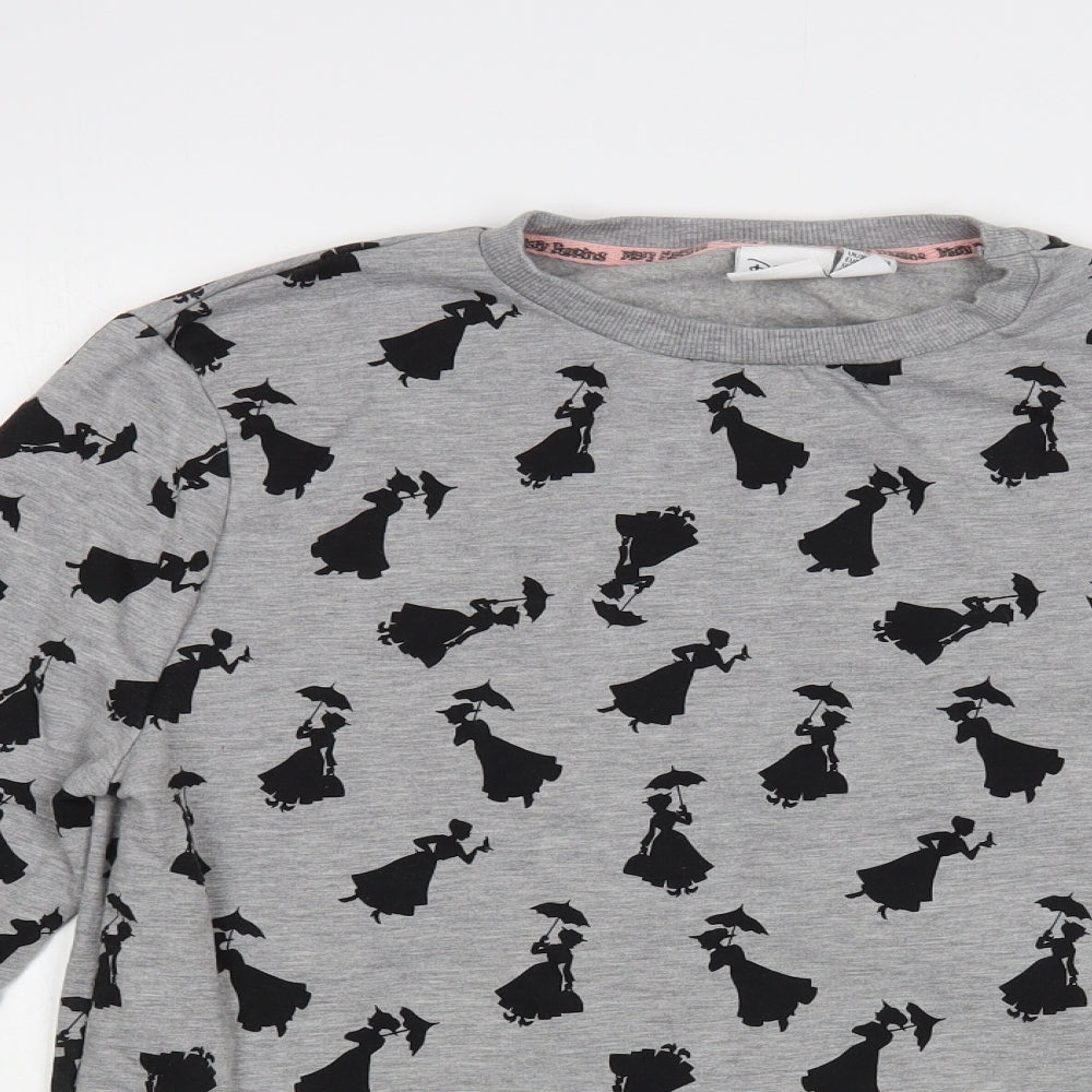 Primark Womens Grey Geometric Polyester Pullover Sweatshirt Size 8 Pullover - Mary Poppins