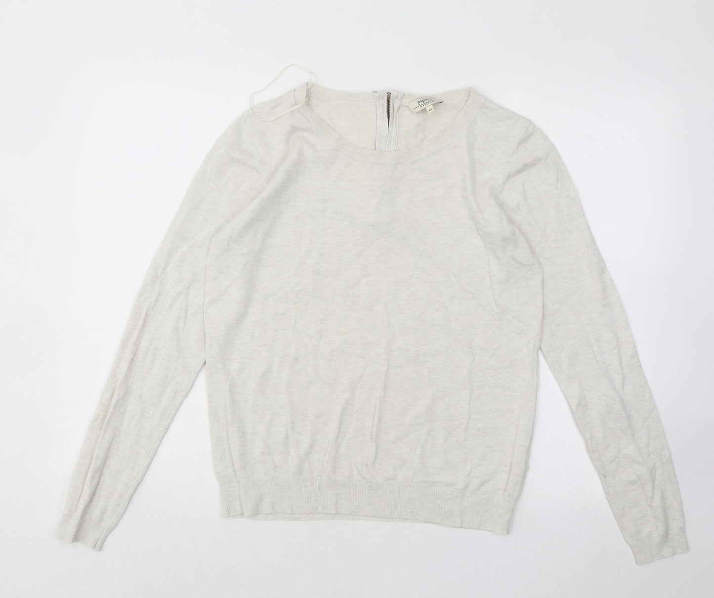 Papaya Womens Grey Scoop Neck Viscose Pullover Jumper Size 14
