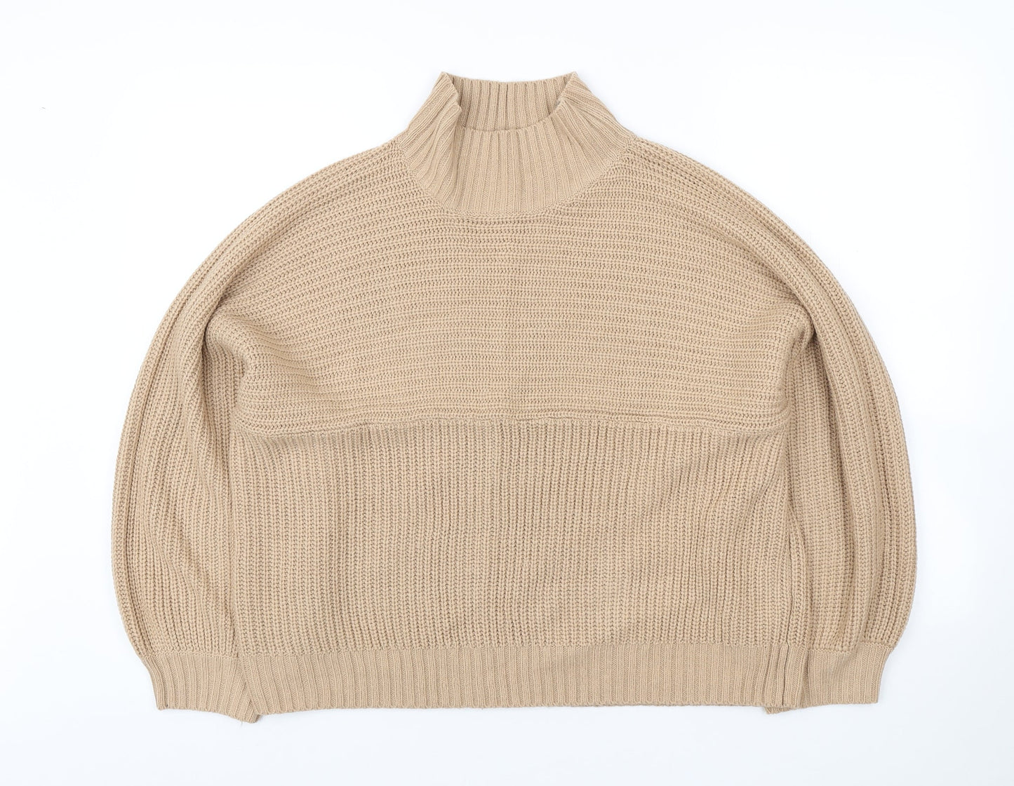 PEP & CO Womens Brown High Neck Acrylic Pullover Jumper Size L