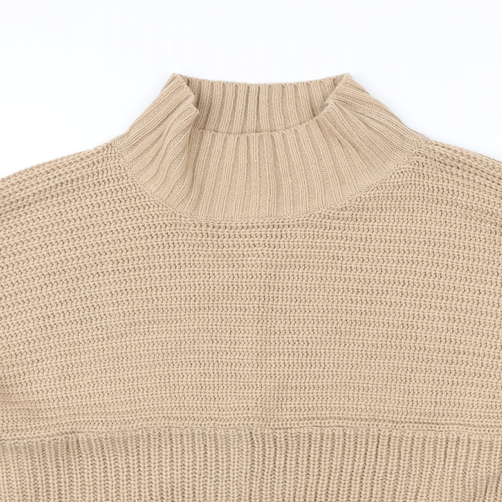PEP & CO Womens Brown High Neck Acrylic Pullover Jumper Size L