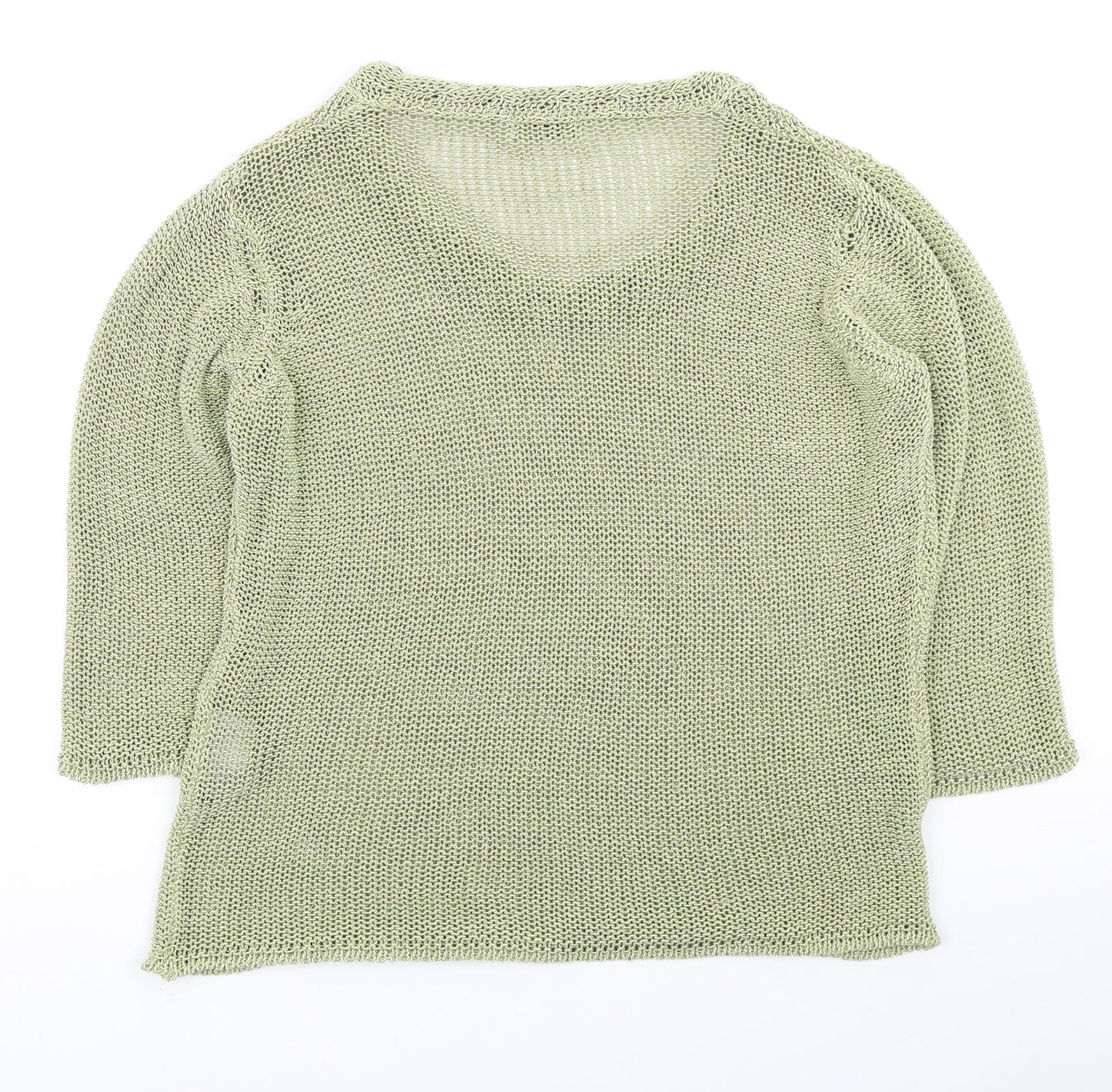 Marks and Spencer Womens Green Round Neck Acrylic Pullover Jumper Size L