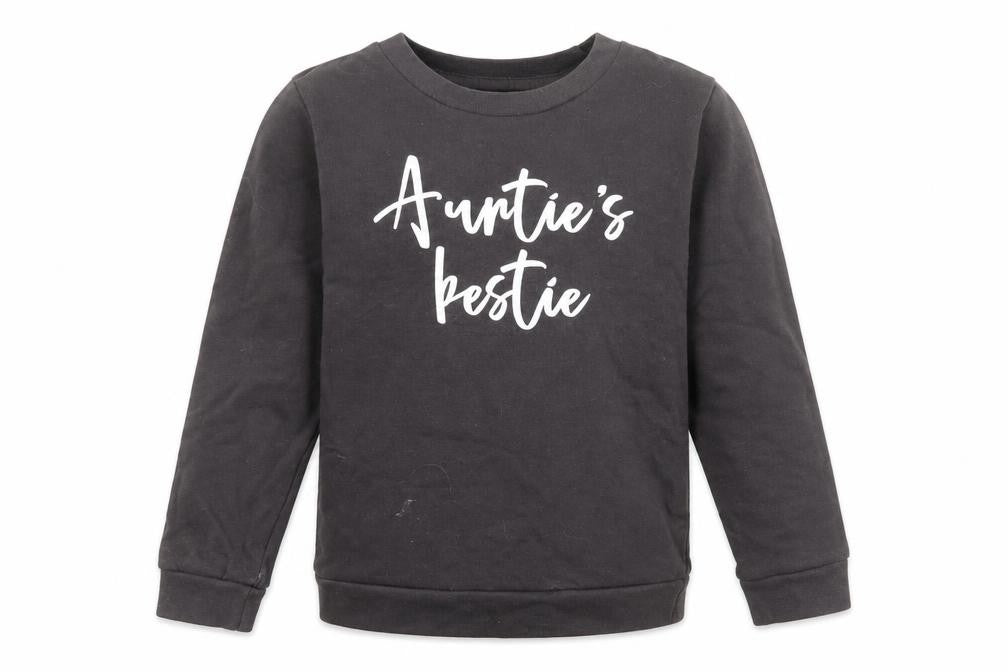 My rocking kids Girls Grey Cotton Pullover Sweatshirt Size 7-8 Years Pullover - Auntie's Bestie