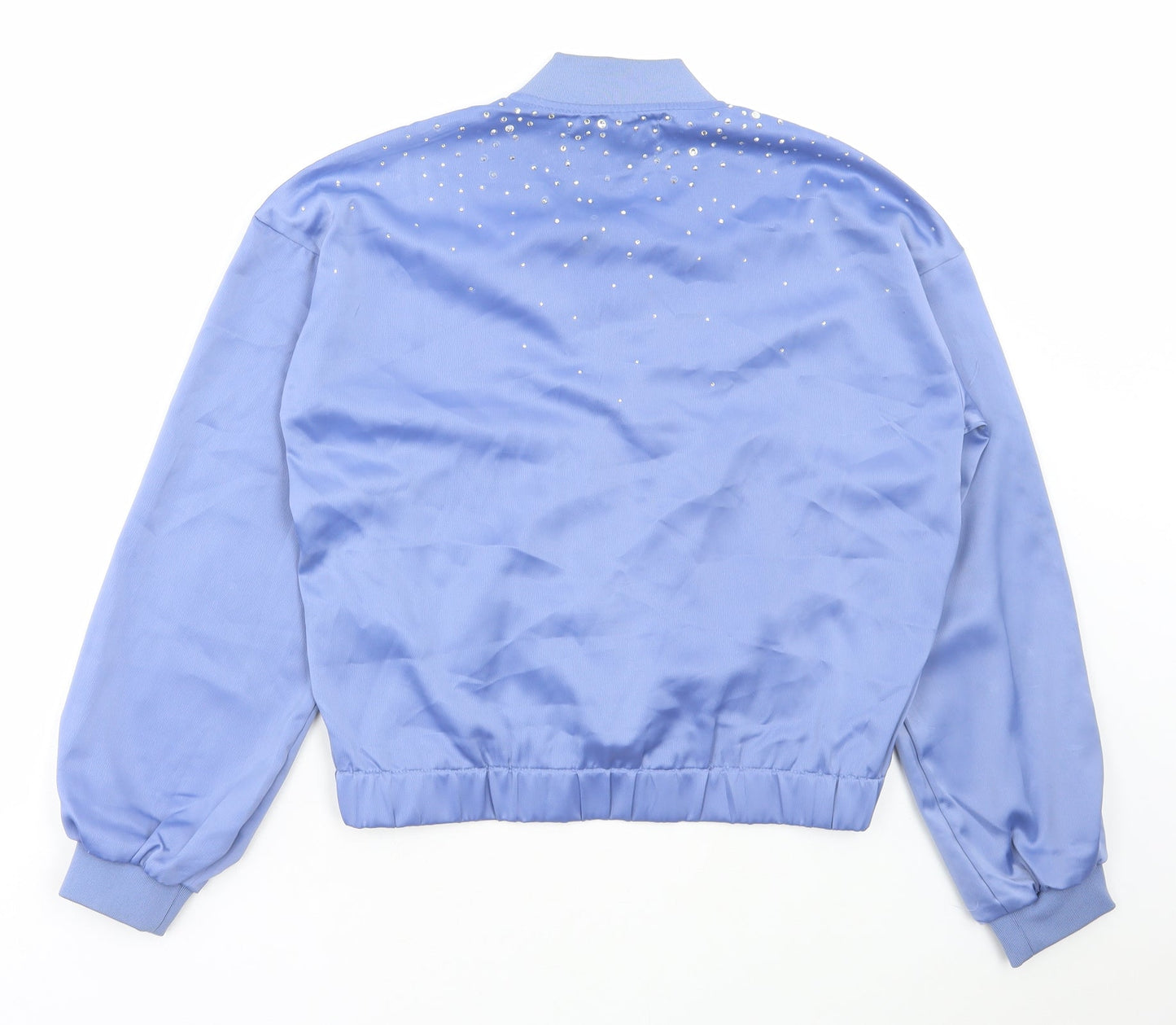 VILA Womens Purple Polyester Full Zip Sweatshirt Size 8 Zip