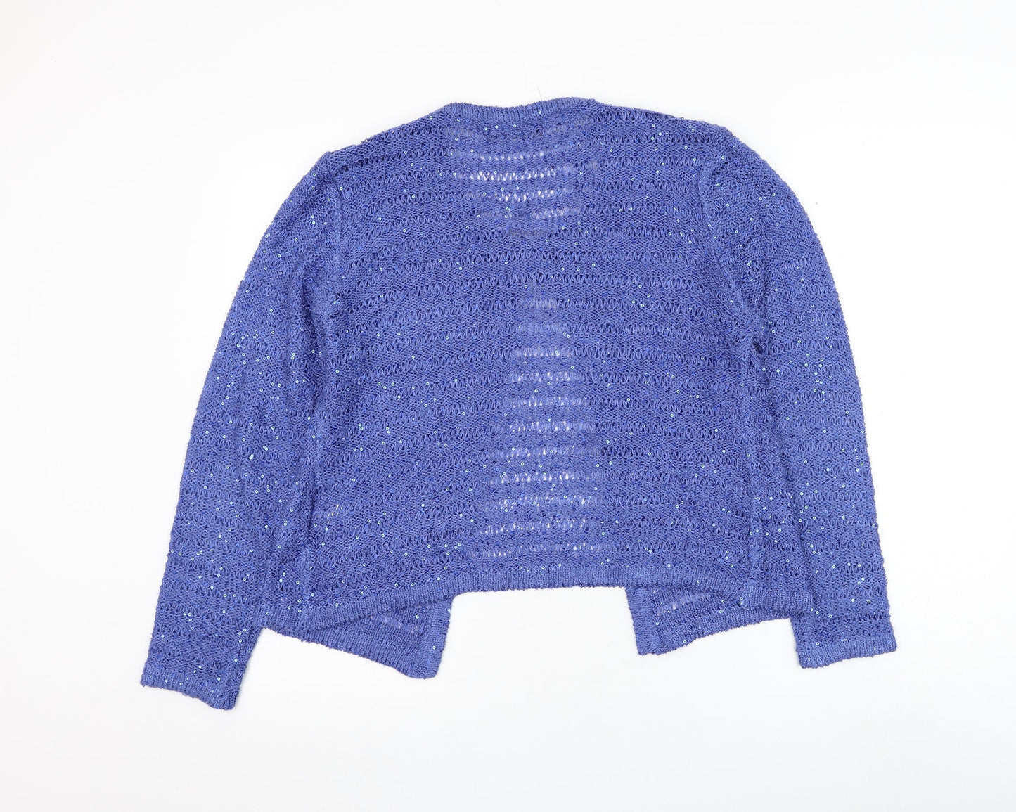 Alexara Womens Blue Round Neck Polyester Cardigan Jumper Size M