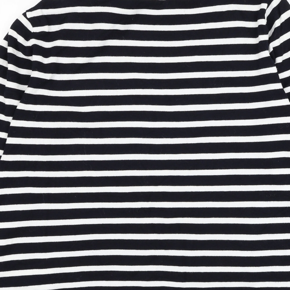 Gerry Weber Womens Black Boat Neck Striped Viscose Pullover Jumper Size 16