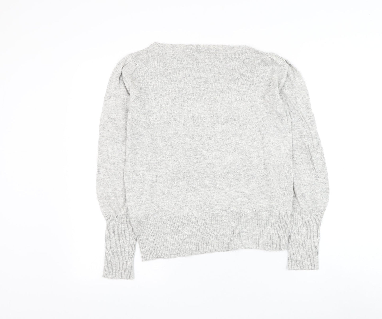 Marks and Spencer Womens Grey Boat Neck Viscose Pullover Jumper Size 10