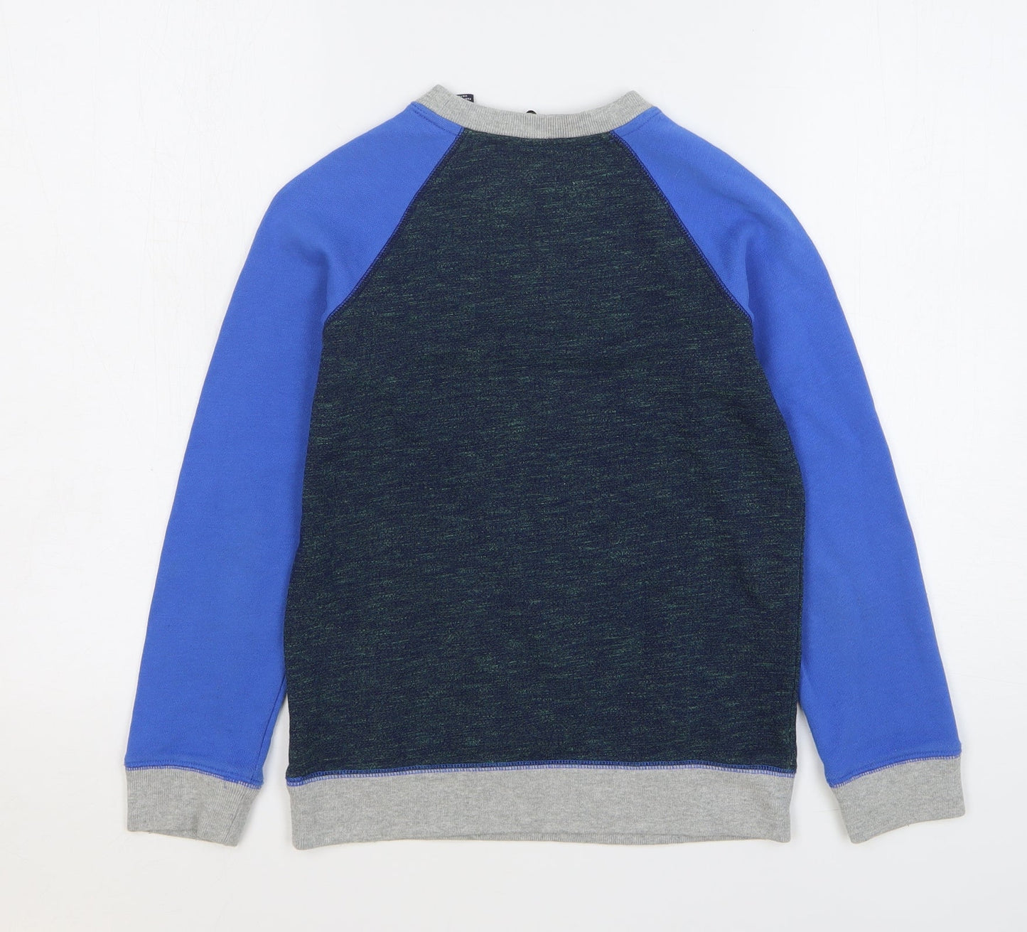 Lands End Boys Multicoloured Colourblock Cotton Pullover Sweatshirt Size 8-9 Years Pullover