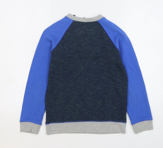 Lands End Boys Multicoloured Colourblock Cotton Pullover Sweatshirt Size 8-9 Years Pullover