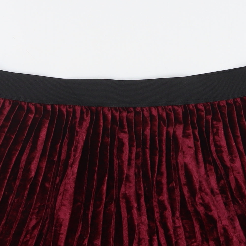 Zara Womens Purple Polyester A-Line Skirt Size S