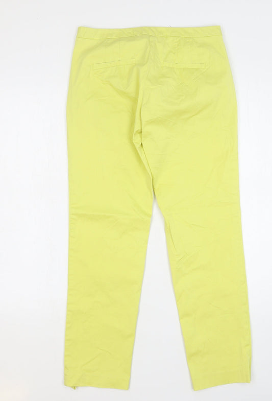 Stile Benetton Womens Yellow Polyester Trousers Size 30 in L28 in Regular Zip