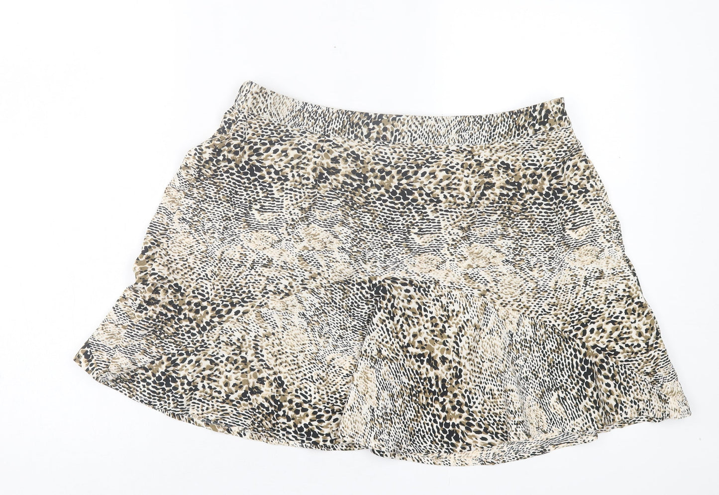 PEP&CO Womens Brown Animal Print Polyester Skater Skirt Size 6