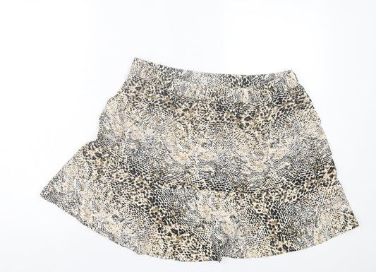 PEP&CO Womens Brown Animal Print Polyester Skater Skirt Size 6