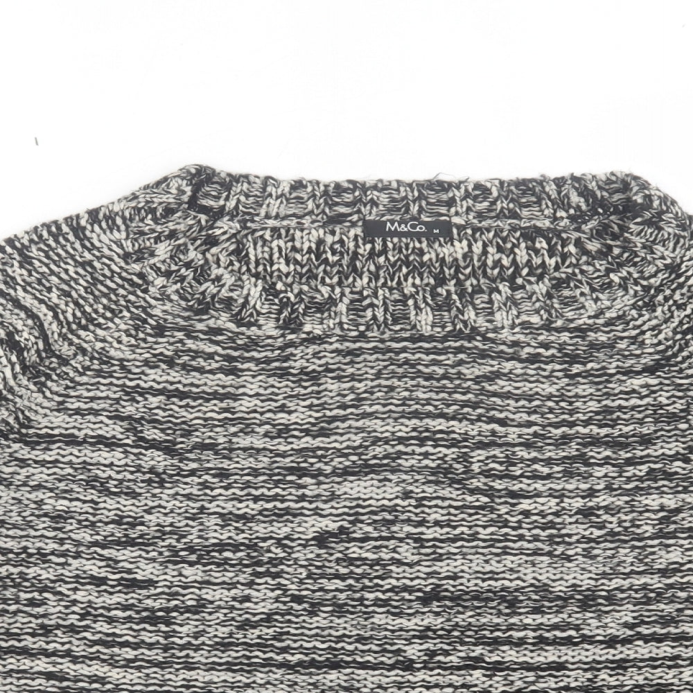 M&Co Womens Grey Crew Neck Acrylic Pullover Jumper Size M