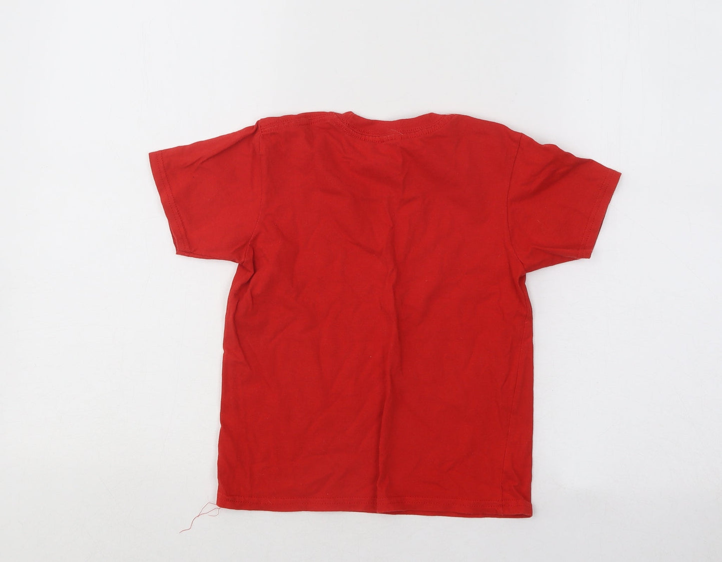 Gildan Boys Red Cotton Basic T-Shirt Size 3-4 Years Round Neck Pullover - Player Two