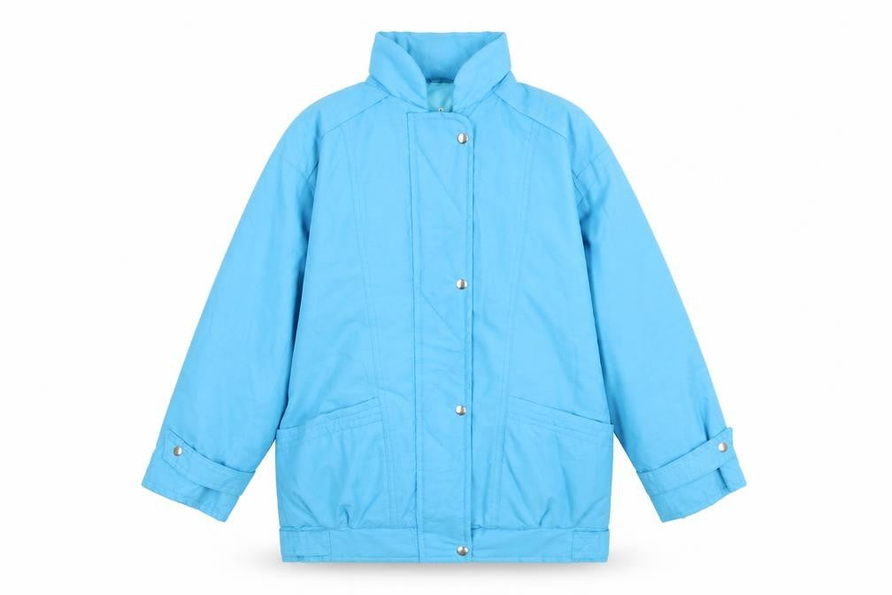 Preworn Womens Blue Rain Coat Coat Size 12 Zip