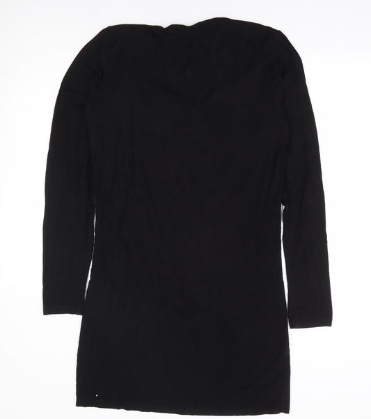 LTS Basics Womens Black Polyester A-Line Size M V-Neck Pullover