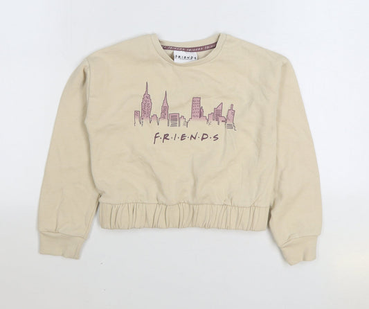 George Girls Beige Cotton Pullover Sweatshirt Size 8-9 Years Pullover - Friends