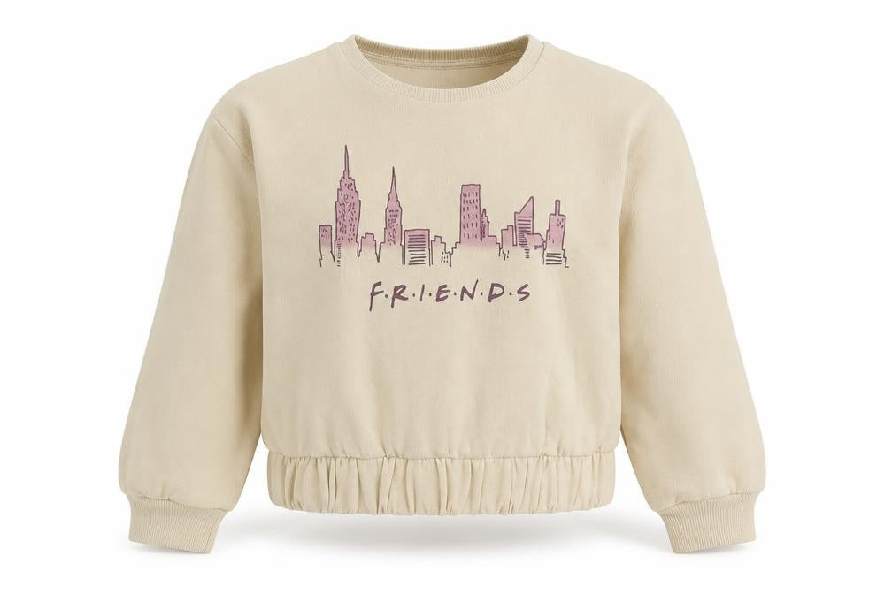 George Girls Beige Cotton Pullover Sweatshirt Size 8-9 Years Pullover - Friends