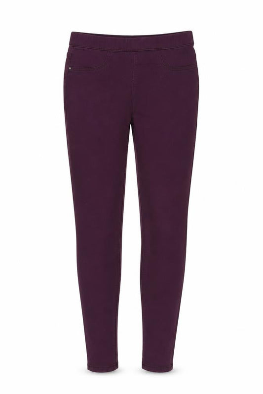 Denim & Co. Womens Purple Cotton Jegging Leggings Size 8 L28 in