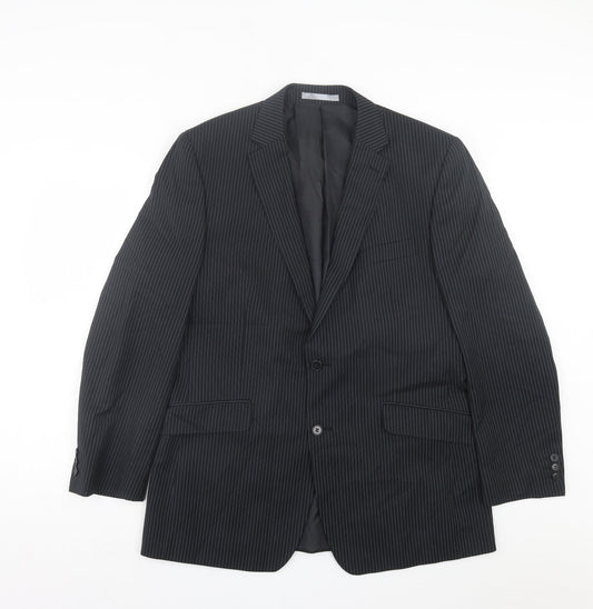 Burton Mens Silver Polyester Jacket Suit Jacket Size 42
