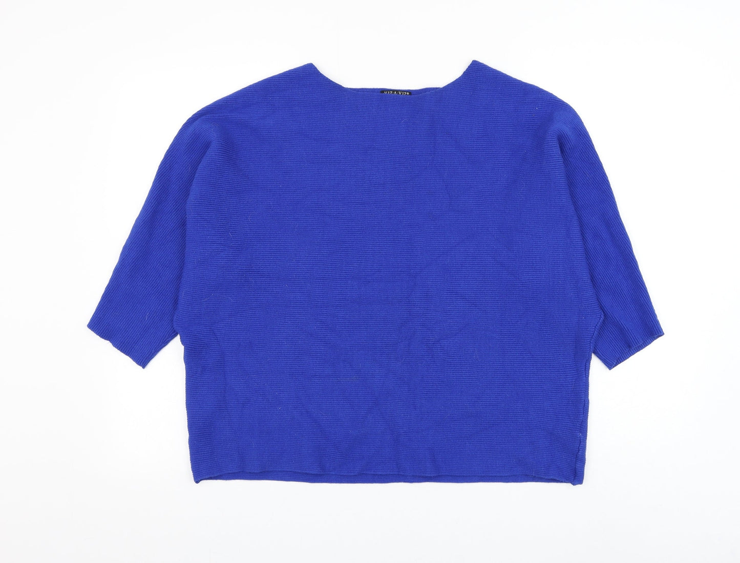 Viz A Viz Womens Blue Round Neck Viscose Pullover Jumper Size L